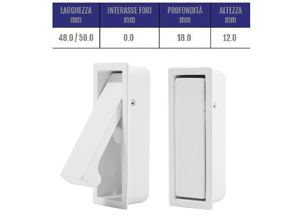 Maniglia Incasso Scatoletta Ma4 mm.18x50x12  varie finiture | Cosma - immagine 3